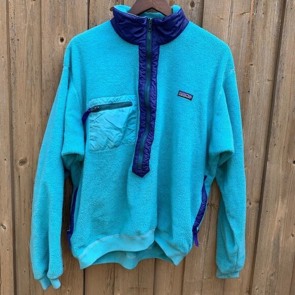 Vintage 90s Patagonia Sweater Jacket XL Blue - Picture 4 of 7